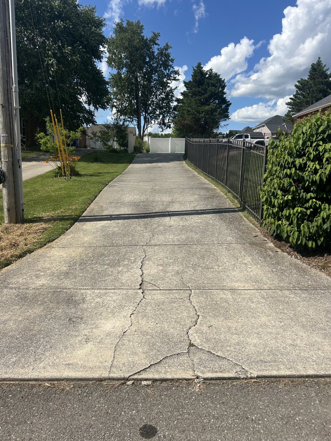 Dirty driveway before pressure washing in Cookeville